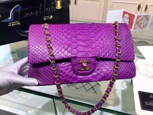 Chanel 2.55 original python skin purple